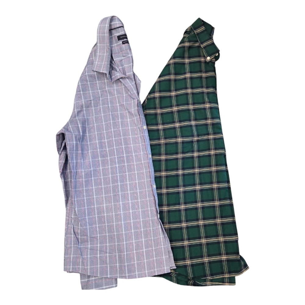 Tommy Hilfiger Plaid, Towncraft Plaid Button Up Dress Shirt Size: XL